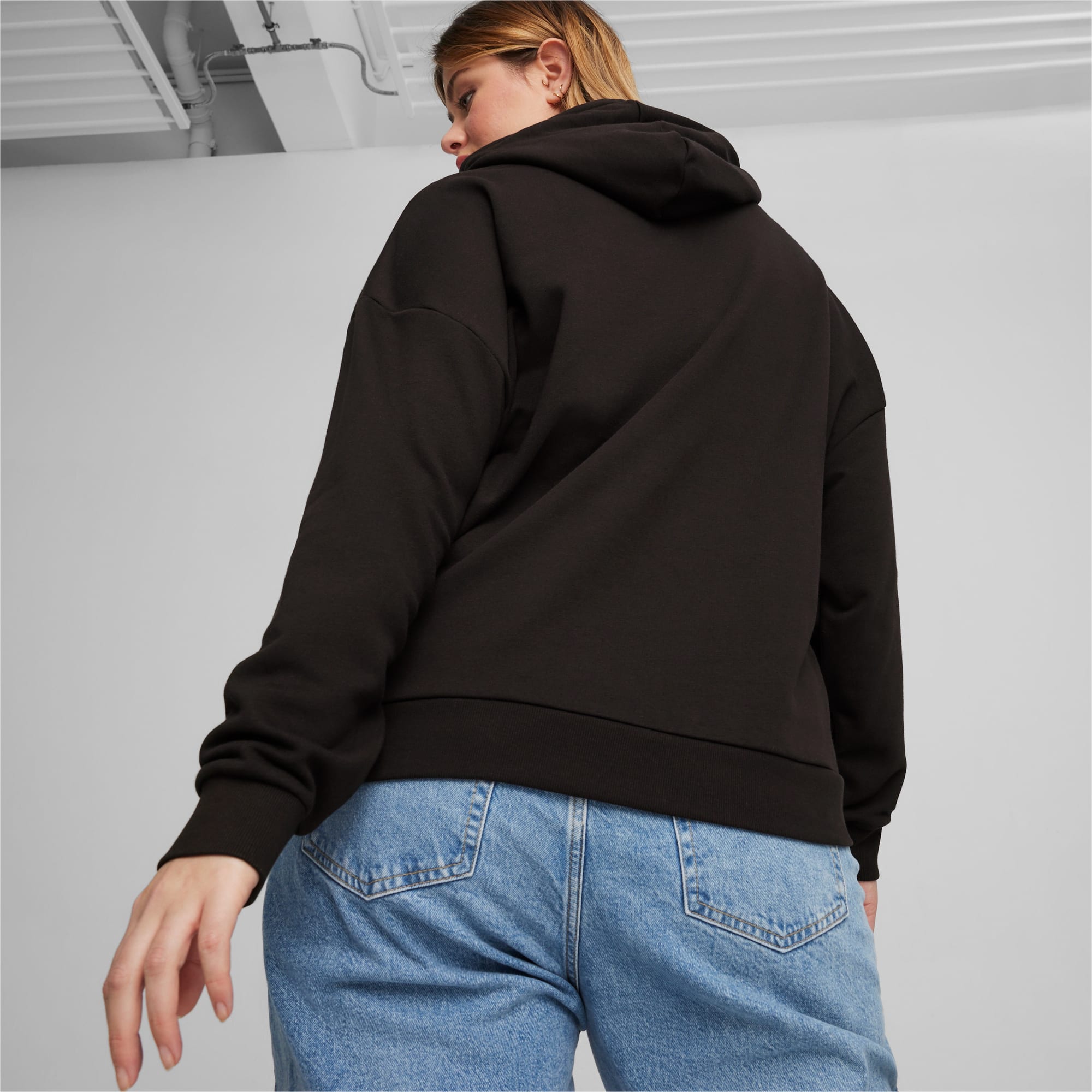 Puma script sherpa overhead hoodie shop